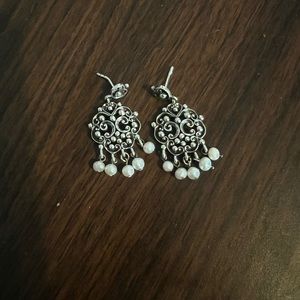 Sterling Silver Pearl Renaissance Earrings